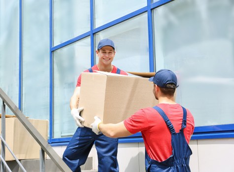 Student removals team helping with boxes in Brixton