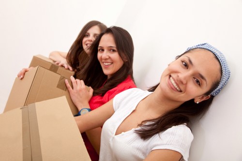 Loading commercial items for a workplace move in Brixton
